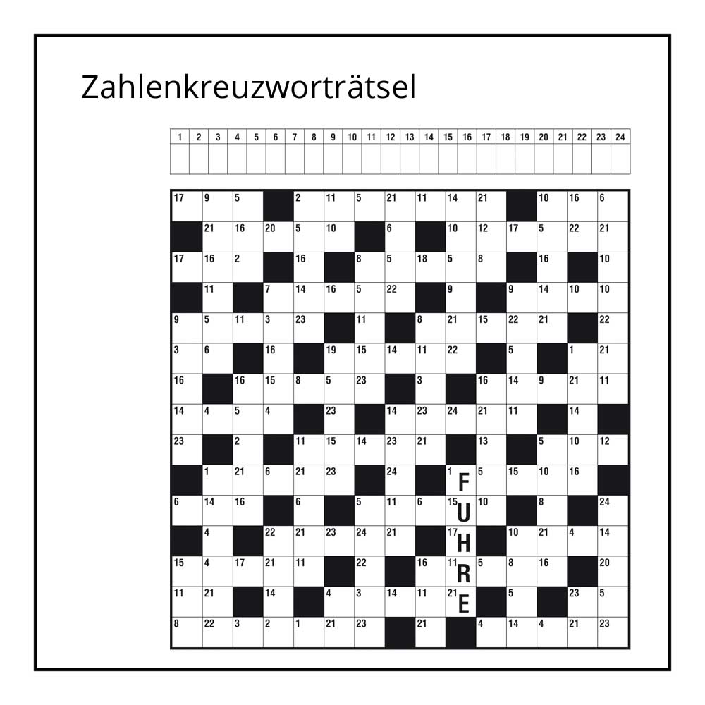 Zahlenkreuzwort von der Rätselschmiede