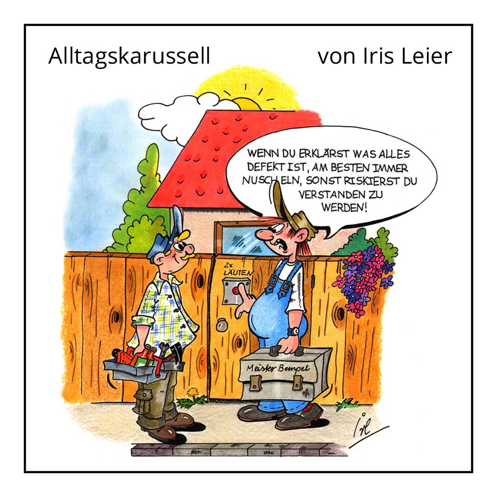 Cartoon Alltagskarussell von Iris Leier bei der Rätselschmiede