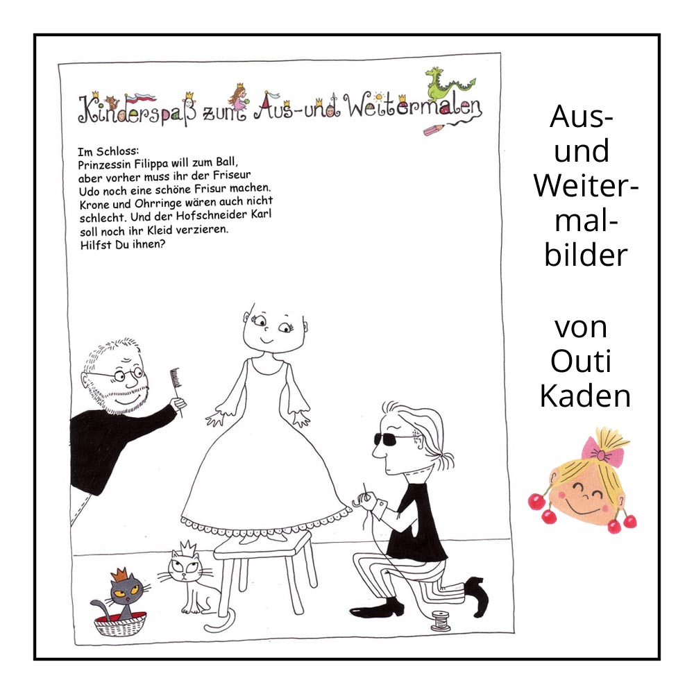 Ausmalbilder, Weitermalbilder, Kinderspaß von Outi Kaden bei der Rätselschmiede