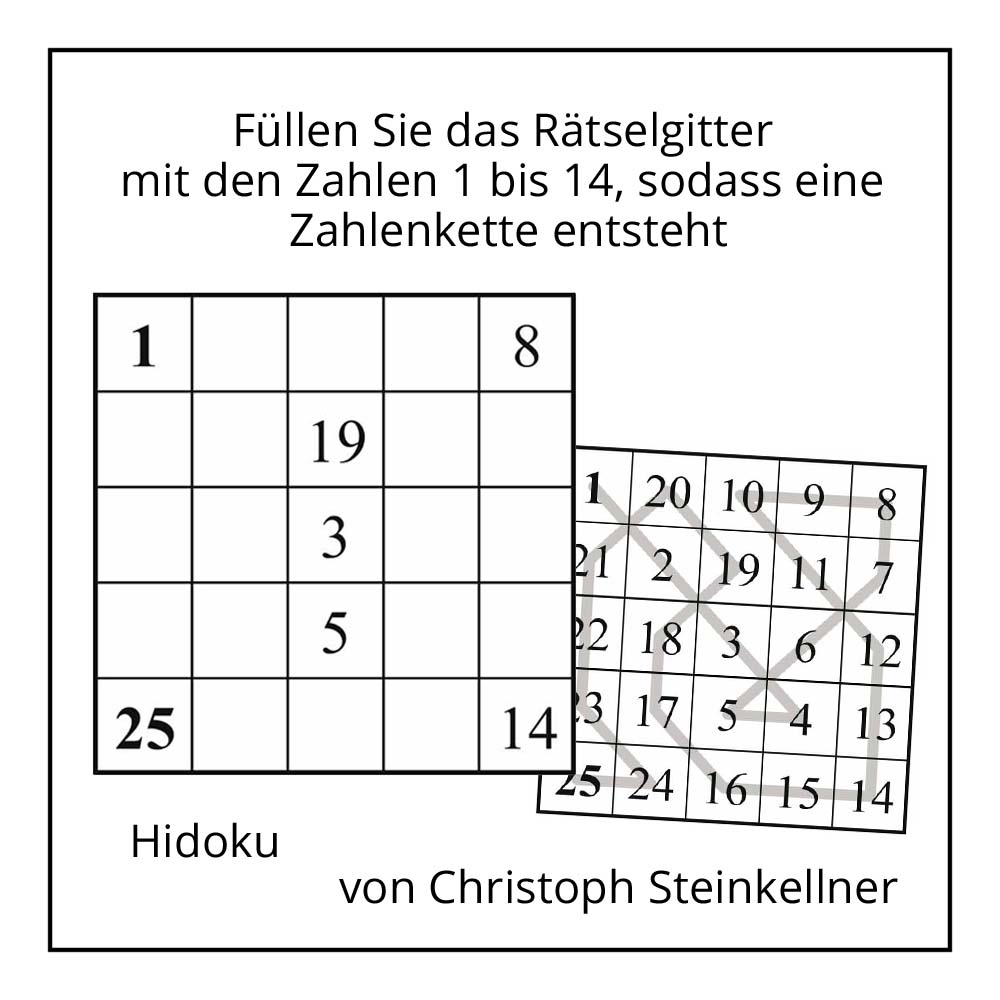 Hidoku von Christoph Steinkellner bei der Rätselschmiede
