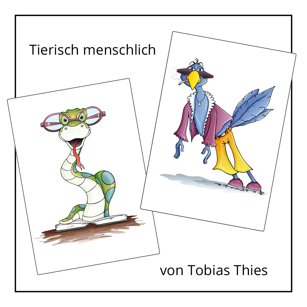 Rätselcartoon Tierisch menschlich von Tobias Thies bei der Rätselschmiede