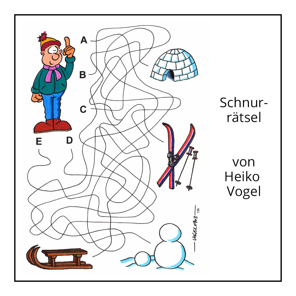 Kinderrätsel "Schnurrätsel" von Heiko Vogel bei der Rätselschmiede